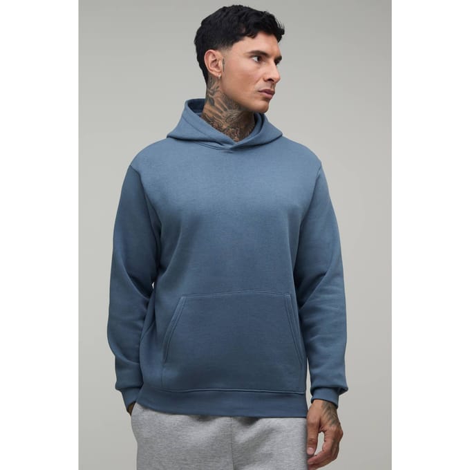 Tall Essential Regular Fit Over The Head Hoodie | Vintage Blue | Size Large