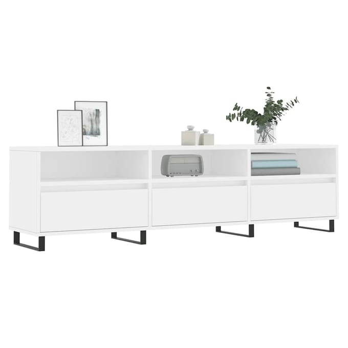 vidaXL - Tv-meubel - 150x30x44,5 - cm - bewerkt - hout - wit