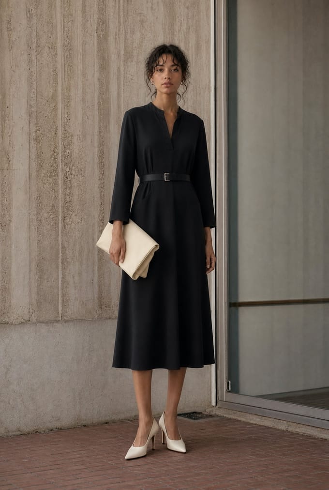 Lalla dress technical jersey | Black - Black / S