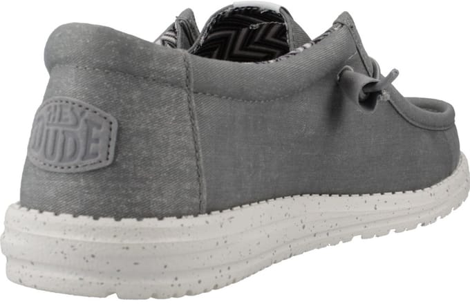 HEYDUDE - Wally Canvas Heren Instappers Light Grey - Maat 46