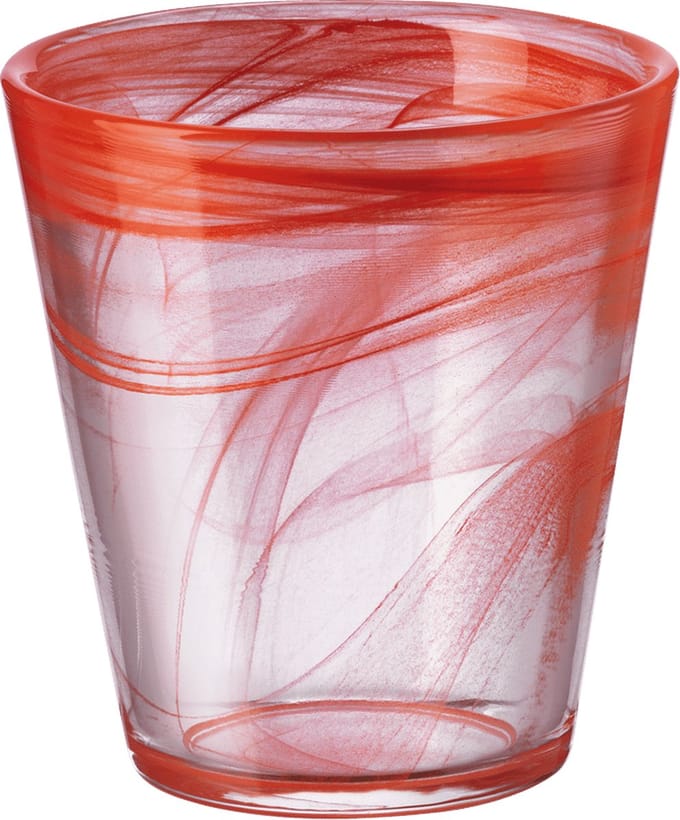 Bormioli Rocco Capri Tumblers 37 cl / 370 ml Rood | Set van 6 Stuks | Drinkglazen voor Water, Sap en Frisdrank | Glas | Vaatwasserbestendig