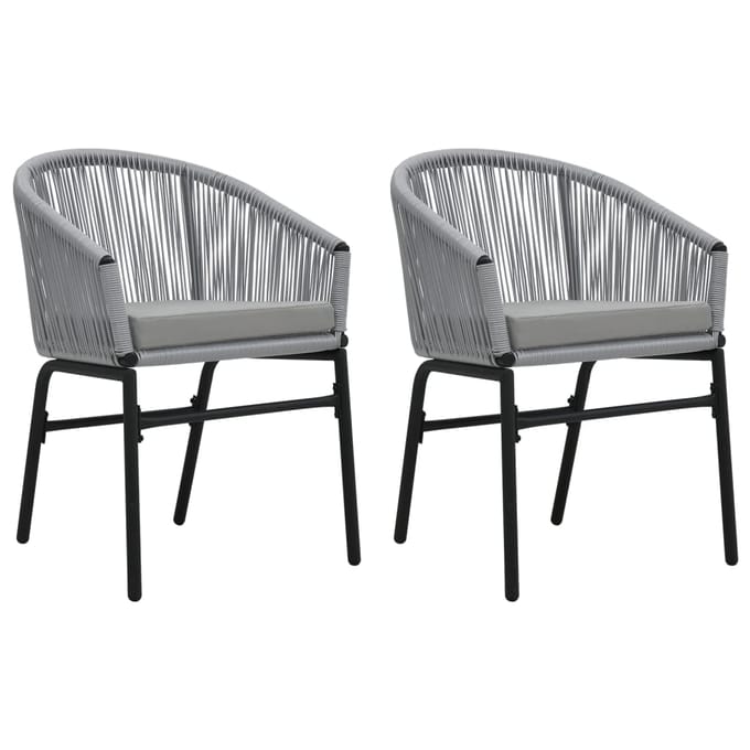 vidaXL - Tuinstoelen - 2 - st - PE-rattan - antracietkleurig