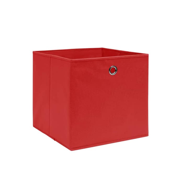 vidaXL - Opbergboxen - 4 - st - 28x28x28 - cm - nonwoven - stof - rood