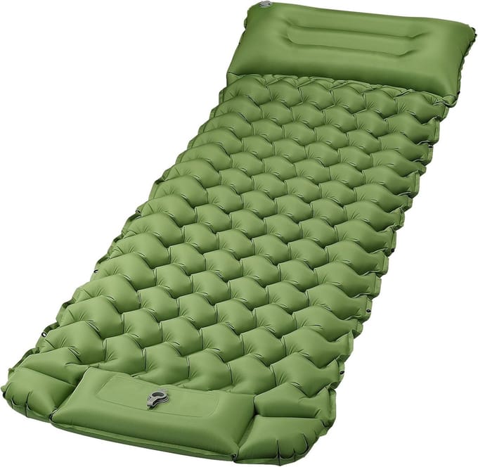 Zelfopblazend Matras voor 1 Persoon met Kussen - Ultralicht en Compact Campingmatras