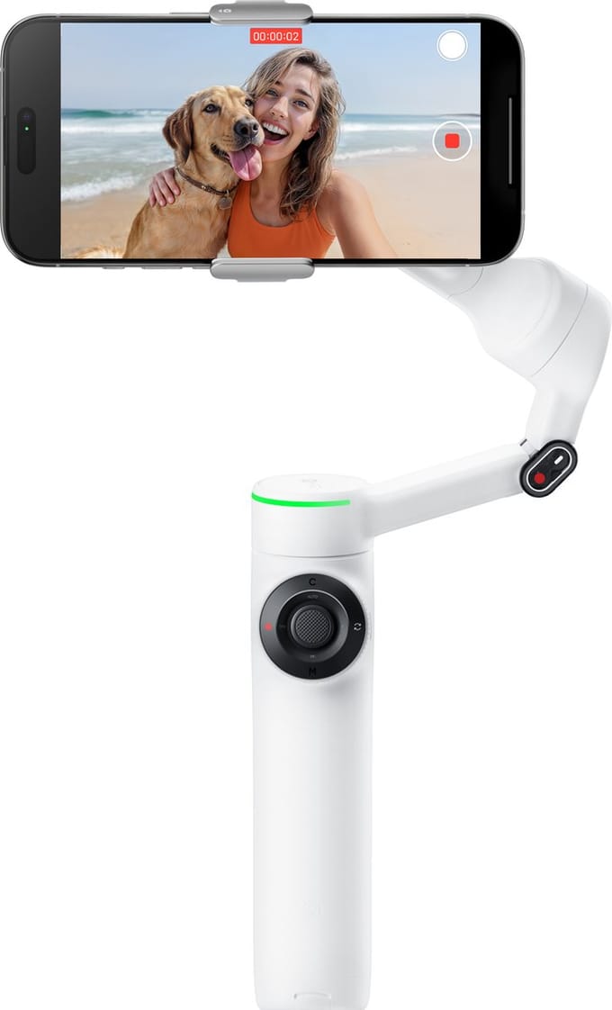 Insta360 Flow 2 pro Wit - Gimbal met AI - smartphone - 360 graden