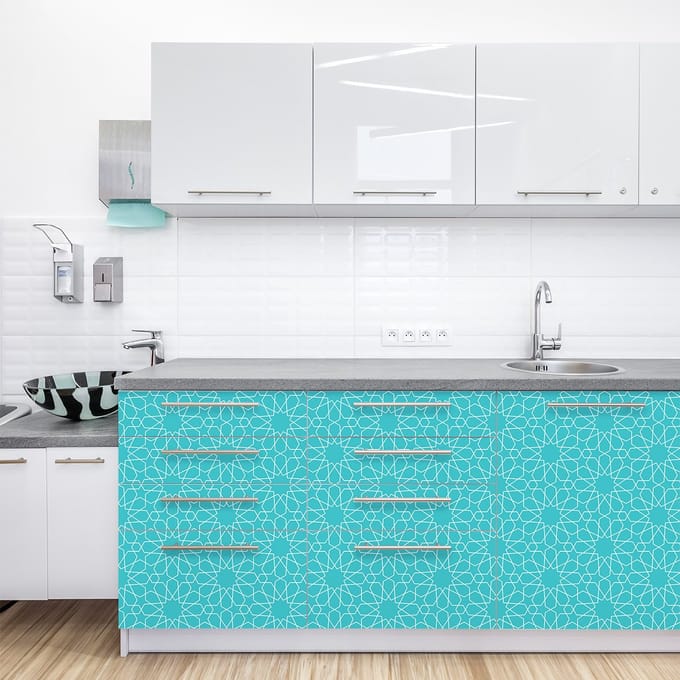 Sticker met Scandinavisch meubelmotief, goudkleurig, 40 x 60 cm