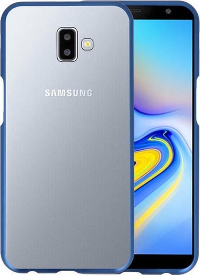Magnetic Back Cover voor Samsung Galaxy J6 Plus Blauw - Transparant