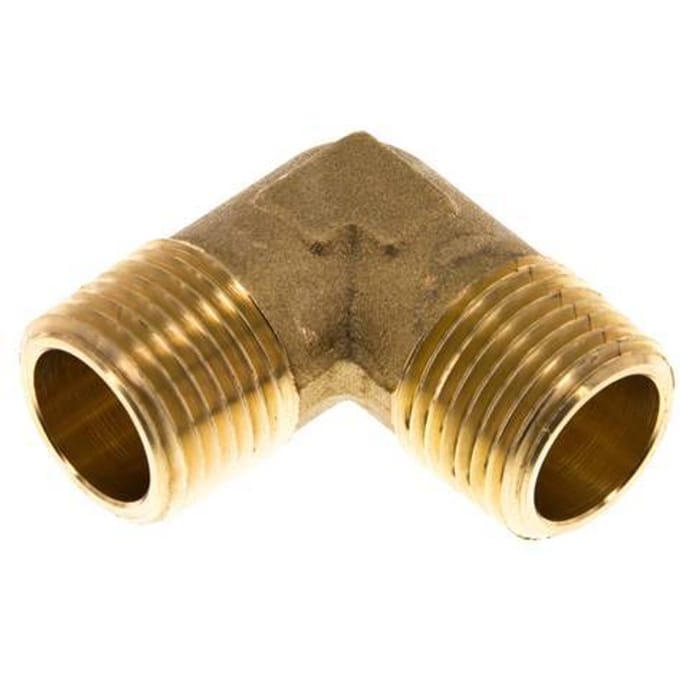 R 1/2'' Buitendraad Messing L-Fitting 90graden 16 Bar