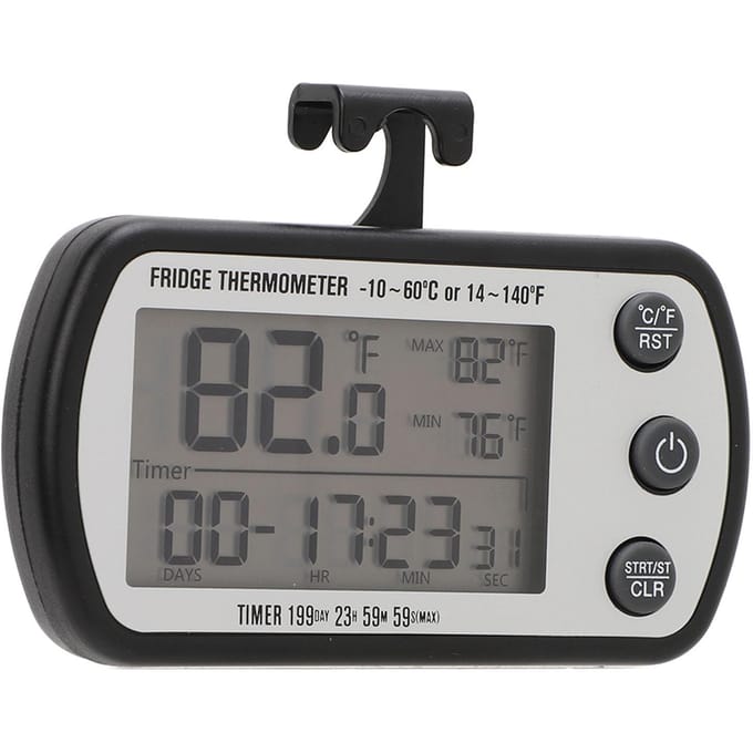 Koelkast Thermometer Magnetische Zuignap IPX4 Waterdicht LCD Display Koelkast Timer gray