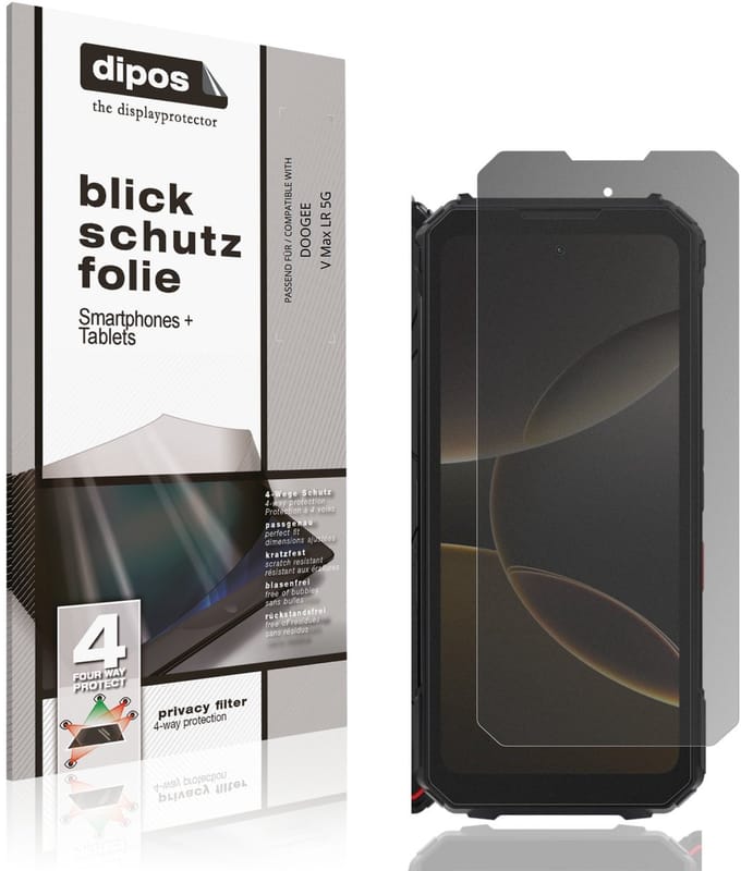 dipos – Matte Privacy Screenprotector geschikt voor DOOGEE V Max LR 5G | Anti-Spy Beschermfolie