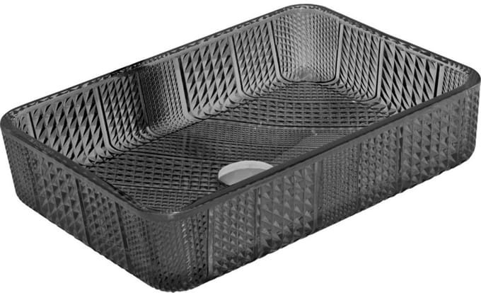 Mexen Akra glazen opbouw waskom 46 x 33 cm, zwart - 24024670