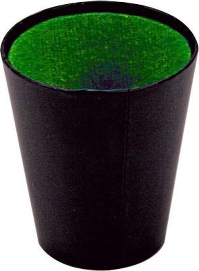 Pokerbeker Zwart - 9 cm Hoog - Met Ingelegd Vilt - Diameter 8 cm - Engelhart