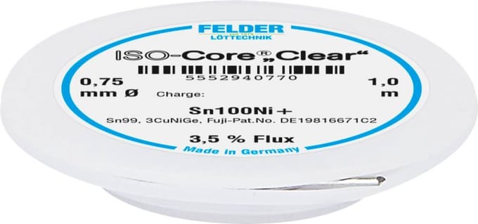 Felder LAttechnik ISOCore Clear Sn100Ni+ Soldeertin loodvrij