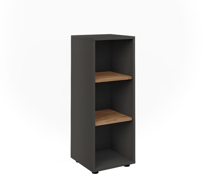 Vicco Midikast Irma, Antraciet/Goudkleurig Eiken, 30 x 81 cm met 3 opbergvakken