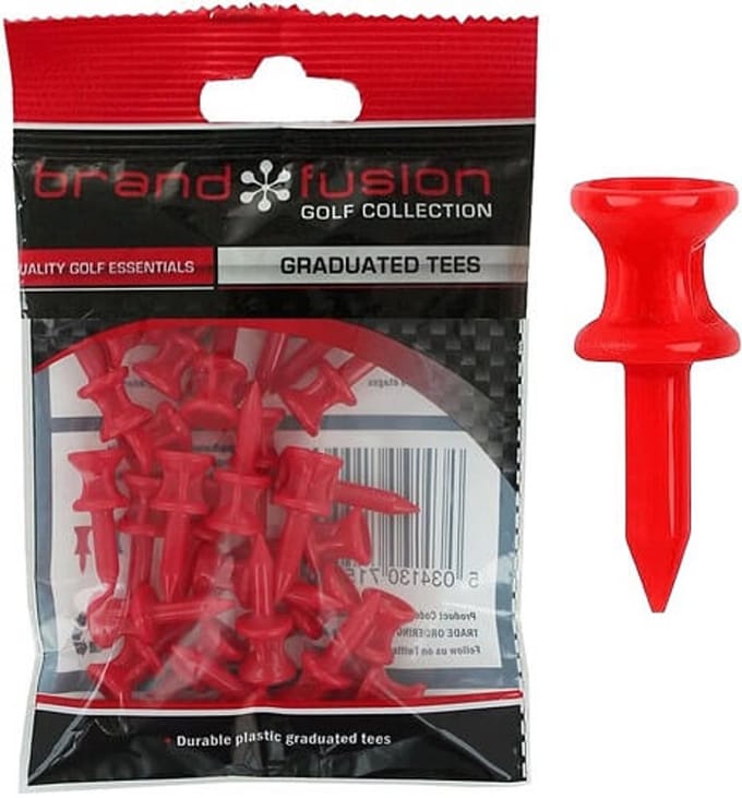 Brand Fusion Durable Plastic Golf Tees 12mm 30 pack