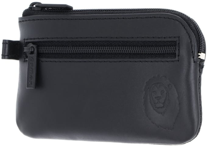 oxmox Leren sleutelgeval Leather Keyholder Freedom Lion Embossed Black zwart