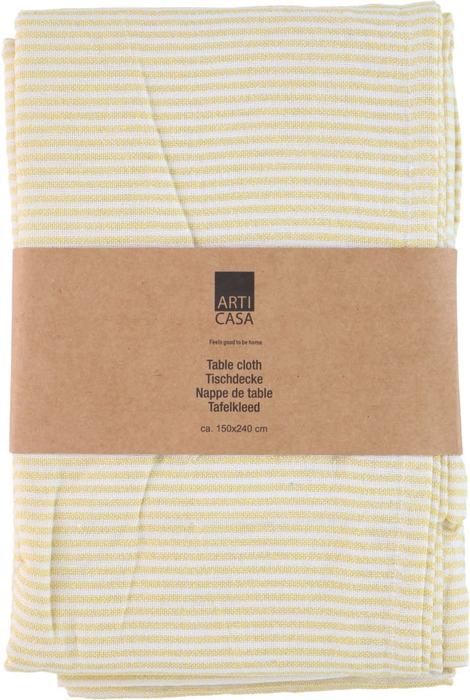 Table cloth stripe lurex yello