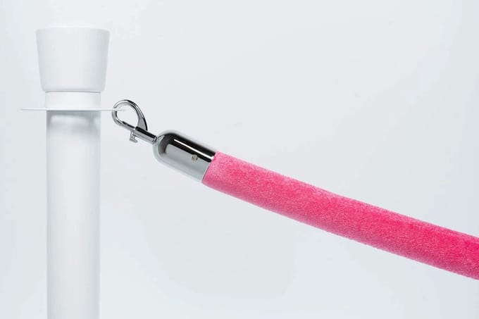 Afzetkoord Velours | Roze - Chroom