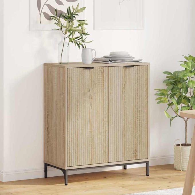 vidaXL - Dressoir - Sonoma - Eik - 69,5 - x - 33 - x - 82 - cm - Bewerkt - hout
