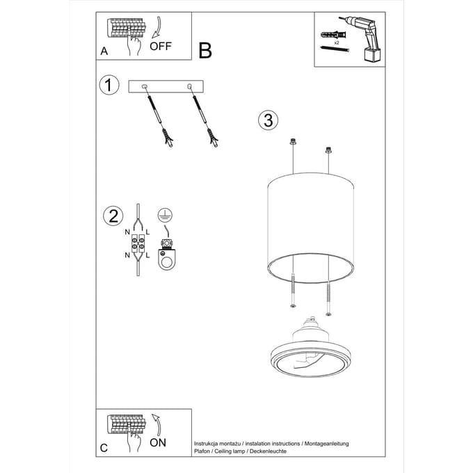 Plafondlamp Sollux Lighting Tiube