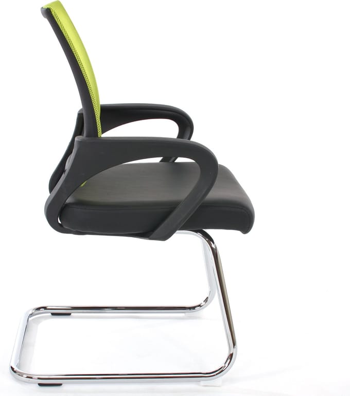 Set van 2 vergaderstoelen Ancona, bezoekersstoel, kunstleer MVG-gecertificeerd ~ groen
