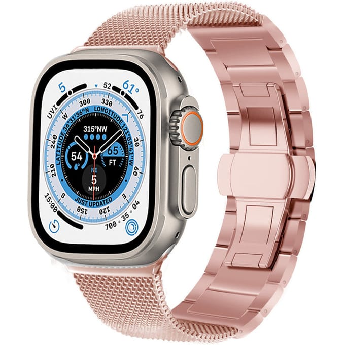 Apple Watch Ultra stalen Milanese band (rosé goud)