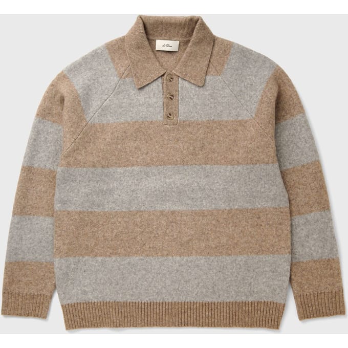 Striped Melange Knitted Polo