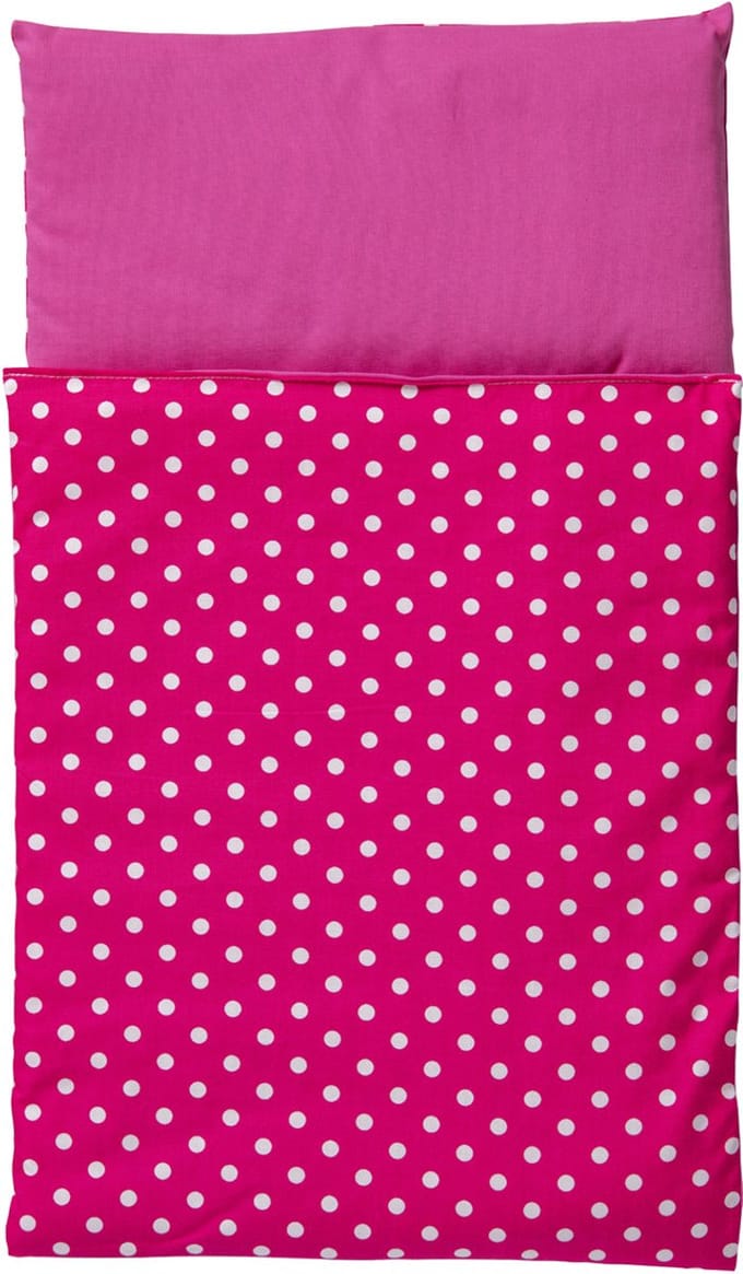 Van Dijk Toys Dekbedje - Roze met witte stippen