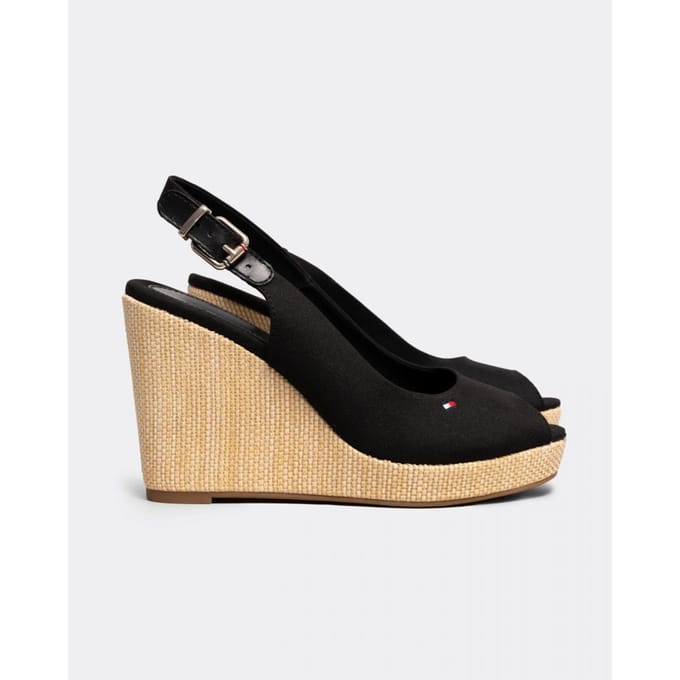 Sandalen met Hoge Hak Tommy Hilfiger Iconische Elena Slingback Sleehak 40 zwart
