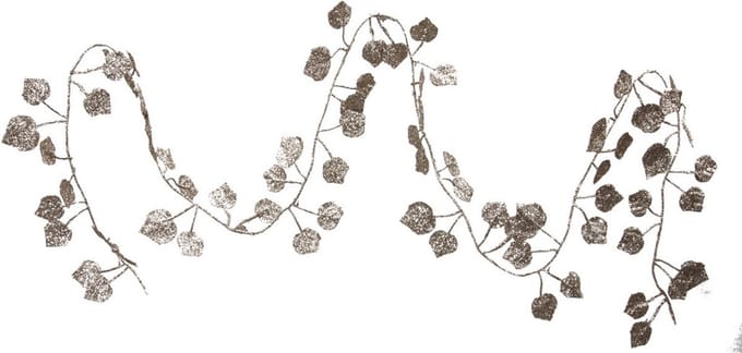 Othmar Decorations Kerstboom slinger - met bladeren - champagne - 200 cm - kunststof