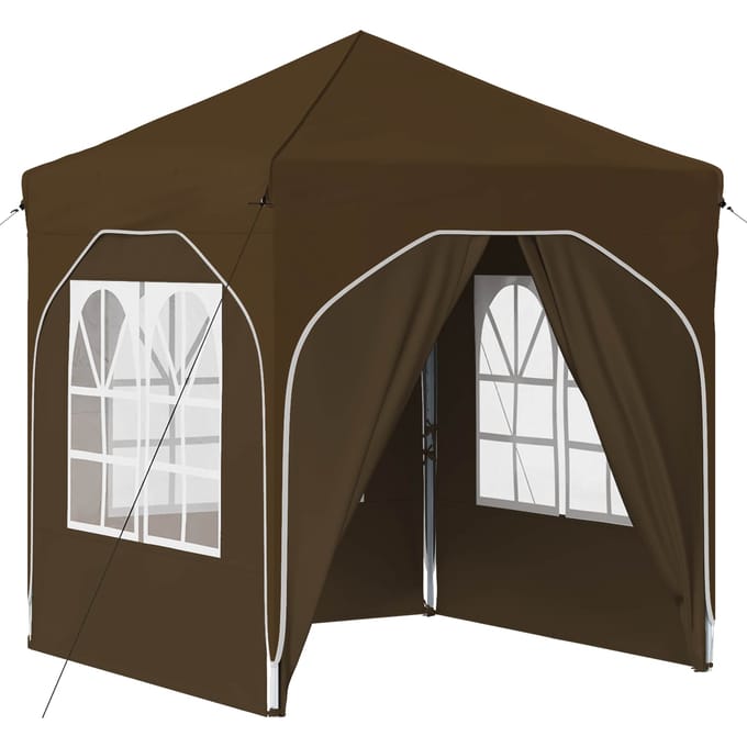 vidaXL - Pop-up - Feesttent - 192 - x - 192 - x - 245 - cm - Taupe