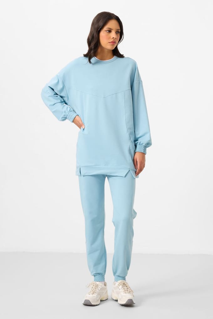 Oversized Fleece Sweatshirt en Broek Set