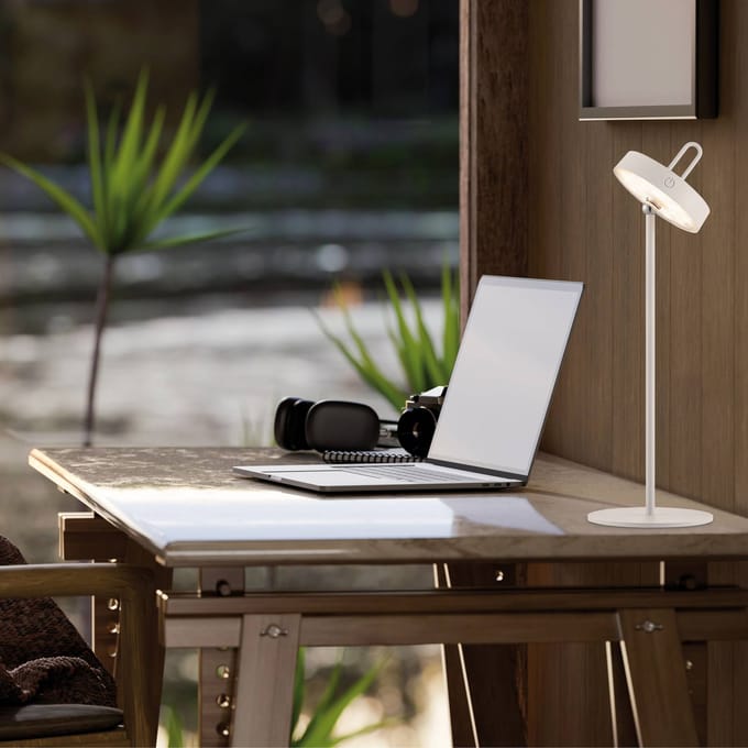 JUST LIGHT. GmbH JUST LIGHT. Amag LED tafellamp, wit, ijzer, IP44