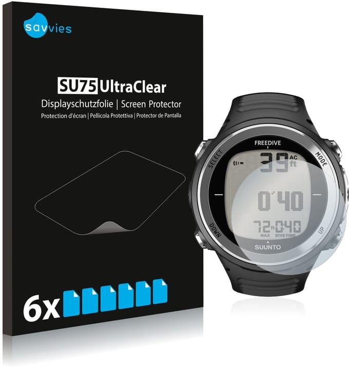 Savvies - Screenprotector voor Suunto D4F - Folie Beschermfolie transparant 6 Stuks