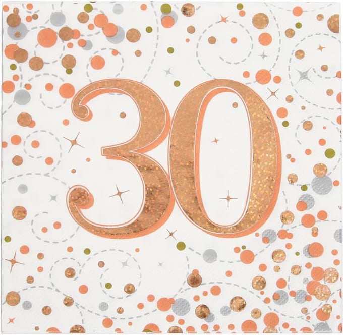 Oaktree - Servetten - 30 jaar Rose Gold (16 stuks)