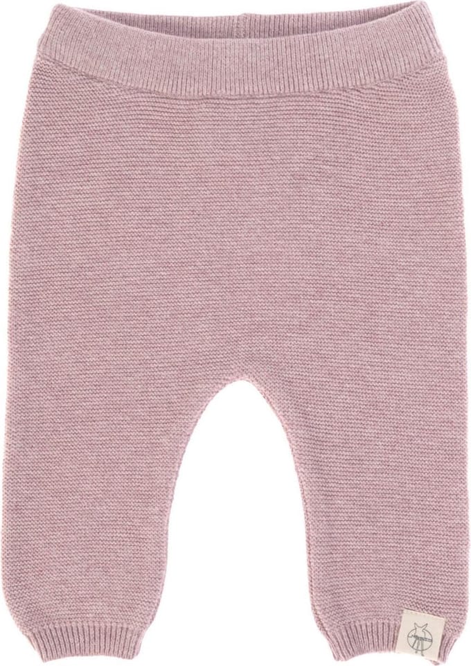 Lässig gebreide baby broek GOTS Garden Explorer light pink 62-68, 2-6 mnd