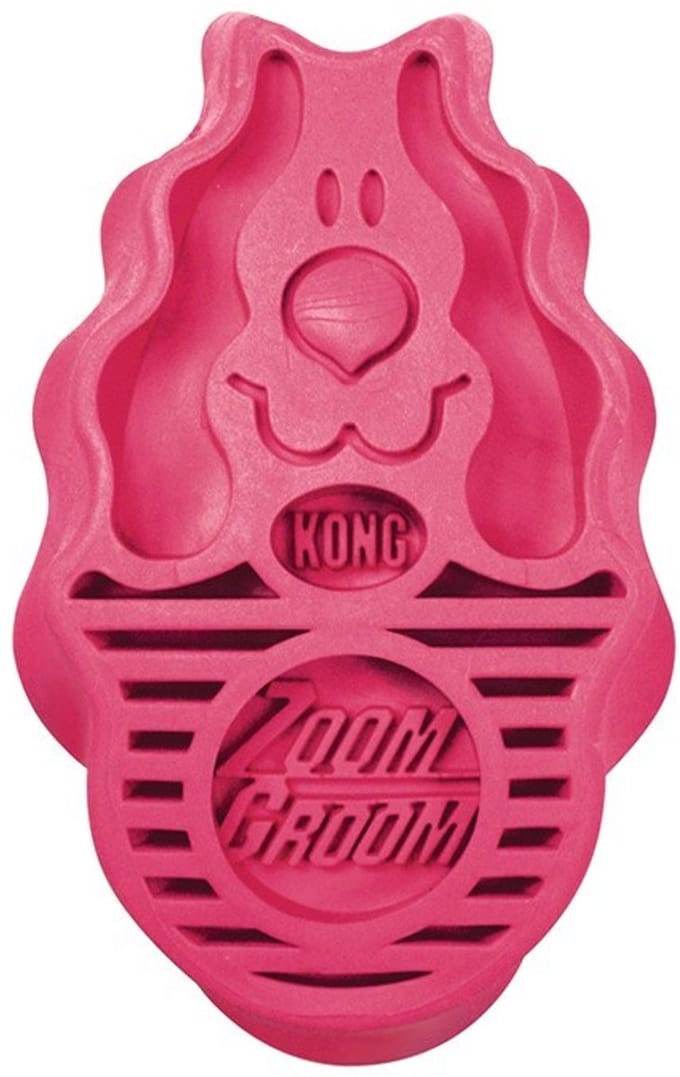 Kong Borstel Rubber Zoomgroom - Hondenvachtborstel - Roze per stuk