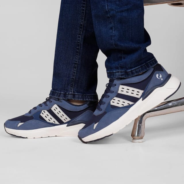 Heren Sneaker Kampen - Denimblauw/Donkerblauw/Offwhite