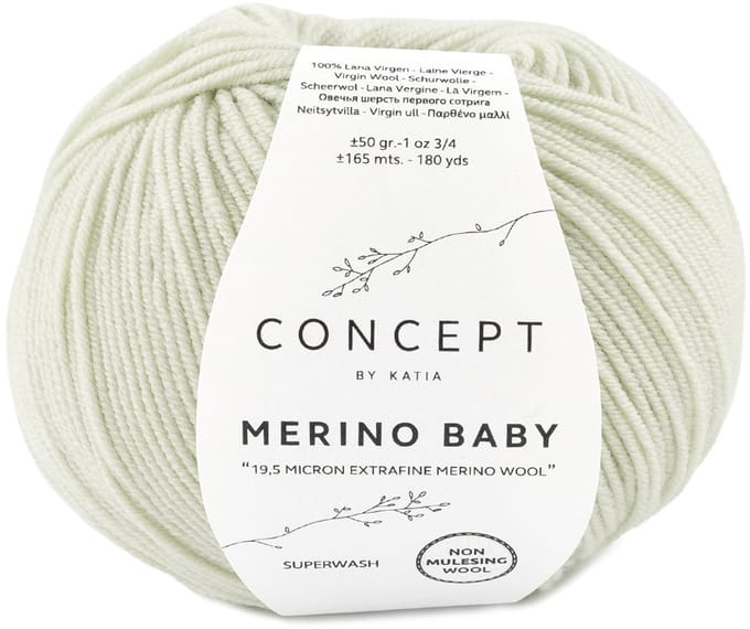 Katia Concept Merino Baby - 155 bleekgroen - Wol Garen