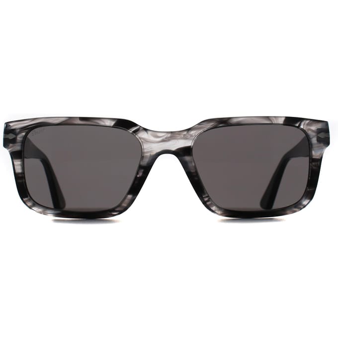 Persol PO3272S 1238B1 gestreepte zonnebril zwart & grijs donkergrijs