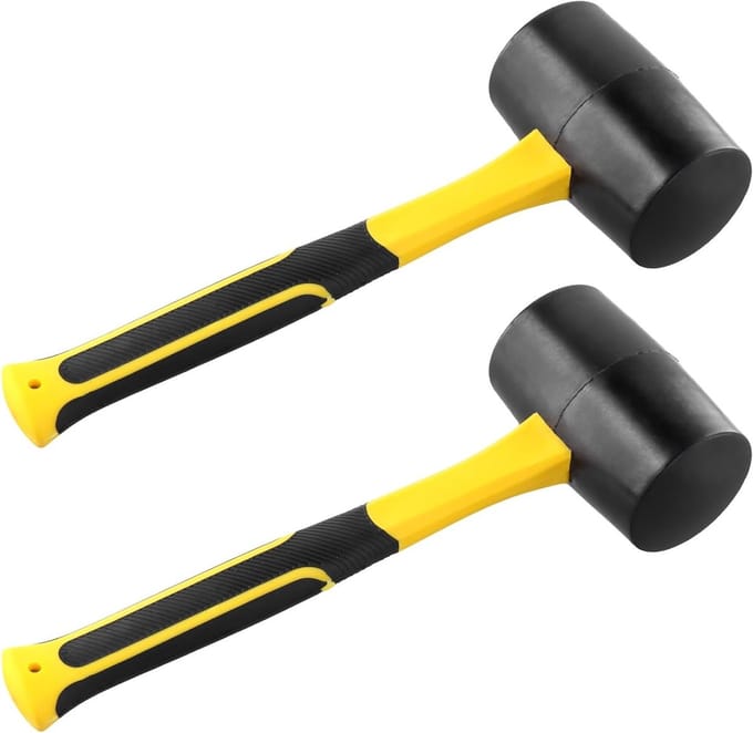 Set van 2 Stuks 32oz Rubber Hamer, Ideaal voor Houtbewerking, Slate en Klussen