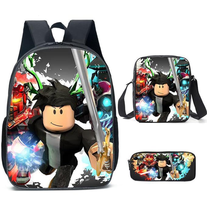 Roblox Student Schooltas Basisschool en Middelbare School Rugzak Modetrend Rugzak Drie Delig Set Backpack