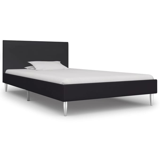 vidaXL - Bedframe - stof - zwart - 90x200 - cm