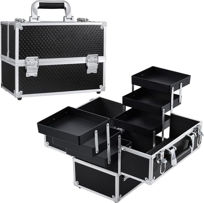 Kapperskoffer - Kapperstas - Visagie - Cosmetica Organizer - Zwart