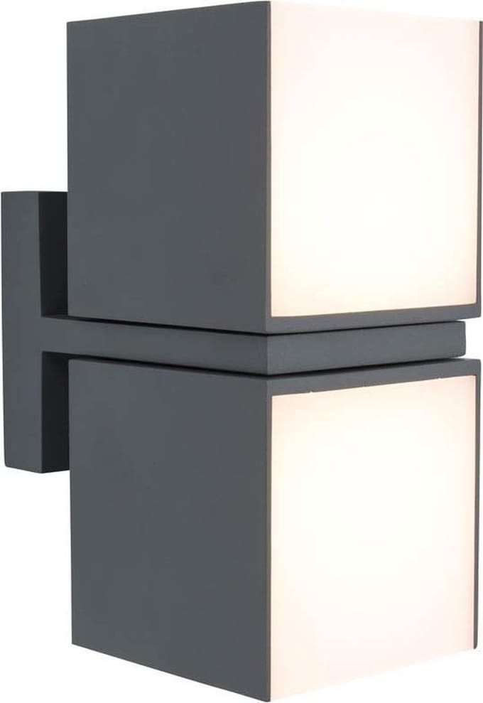 LUTEC Cuba - Tweekoppige LED wandlamp voor buiten - Donkergrijs