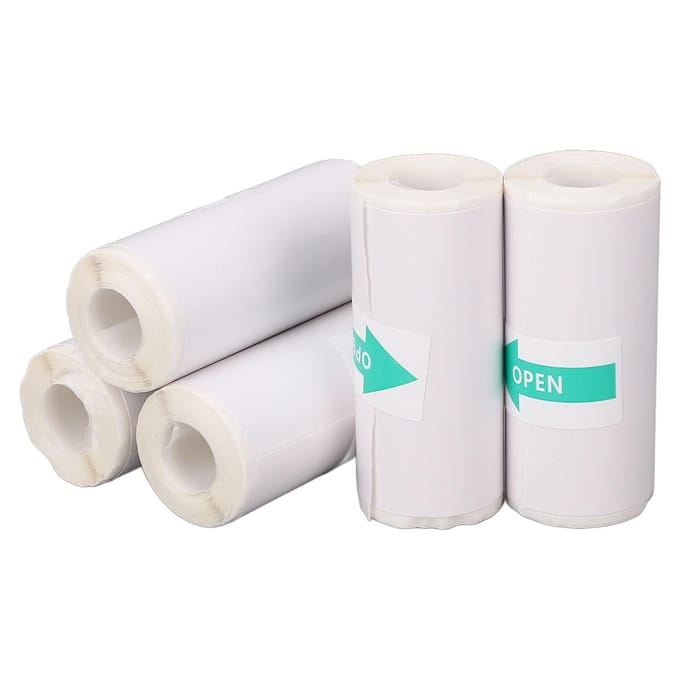 10 Rollen Thermisch Printpapier 57x25mm PVC Zelfklevende Thermische Sticker voor Draagbare Printer Camera white