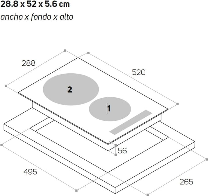 Inbouwkookplaat Inductie 2 Zones - 3500W Met Timer & Booster Functie