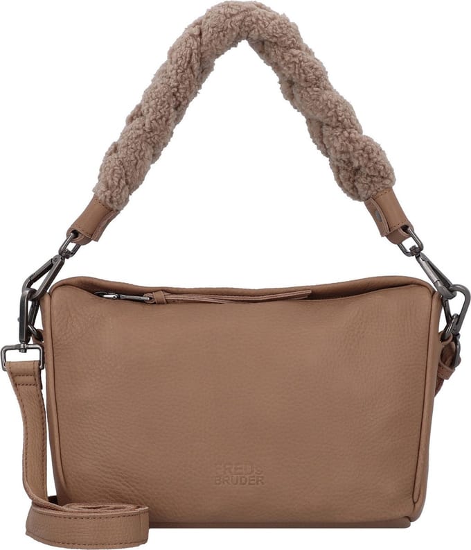 FREDsBRUDER Leren Schoudertas Chinte Crossbody Bag Coffee & Cream Taupe