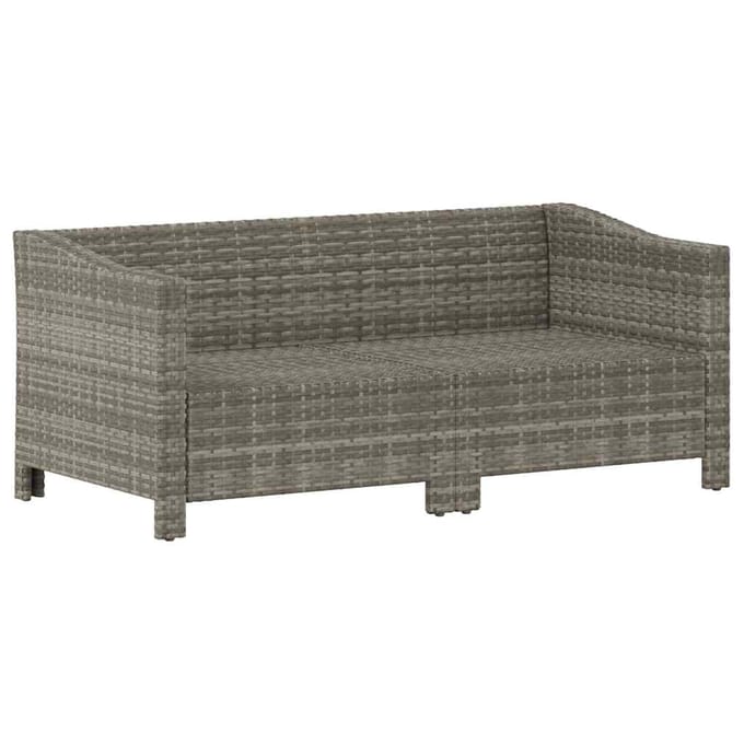 vidaXL - 2-delige - tuinloungeset - met - kussens - grijs - poly - rattan