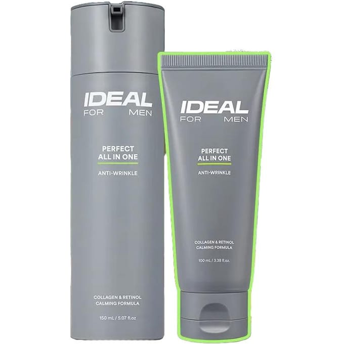IDÉAL POUR LES HOMMES Crème Hydratante Tout-en-Un Parfaite Soin Hydratant & Raffermissant 150ml (+ Sac ffroi Cadeau Aléatoire) gray